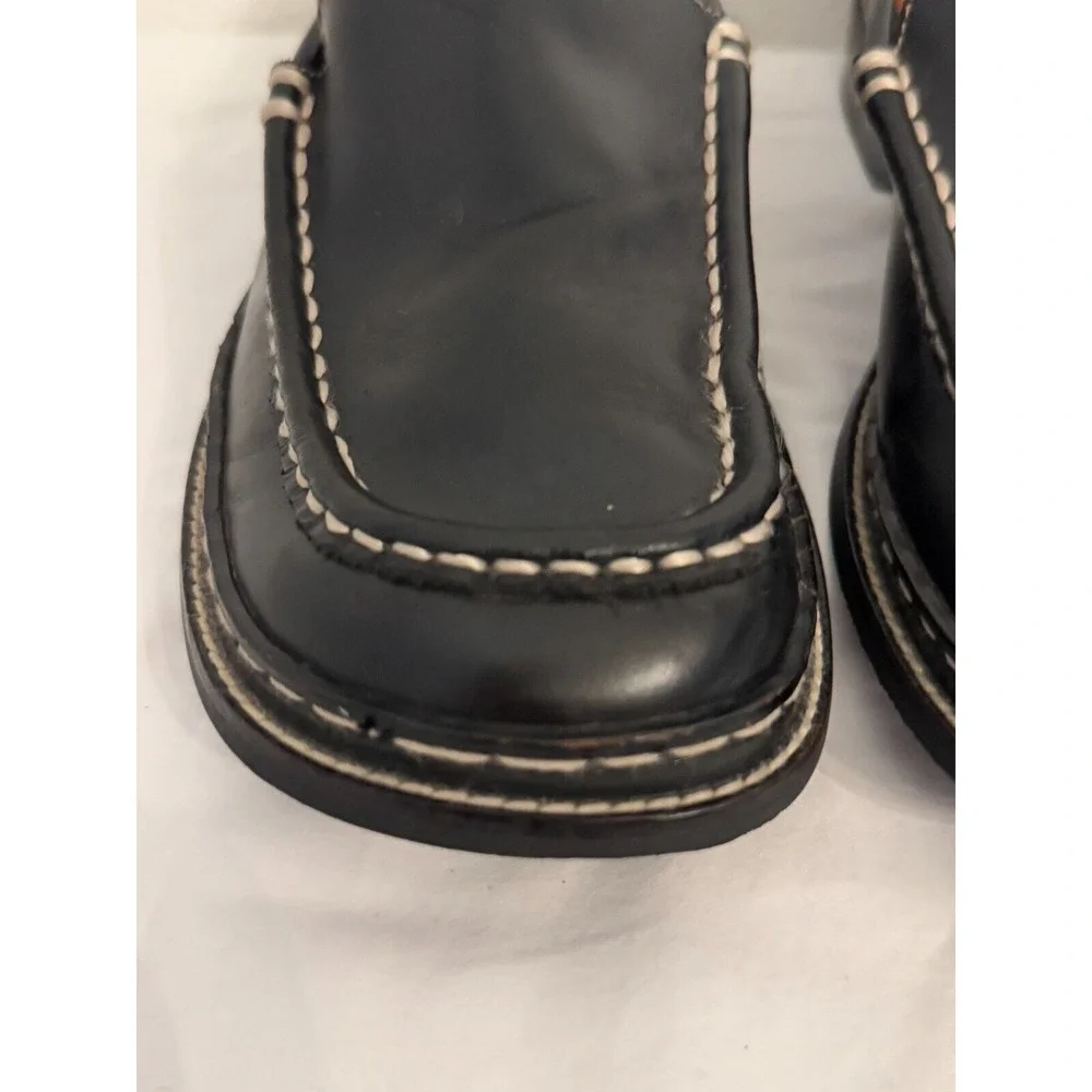 Frye Black Leather‎ Moc Rub Sole Classic Loafer Womein Size 8.5